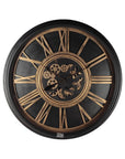 Wandklok Regal Zwart Goud