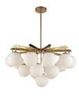 Hanglamp Stella Opaal Glas Goud 16 Lichts