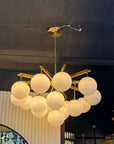 Hanglamp Stella Opaal Glas Goud 16 Lichts