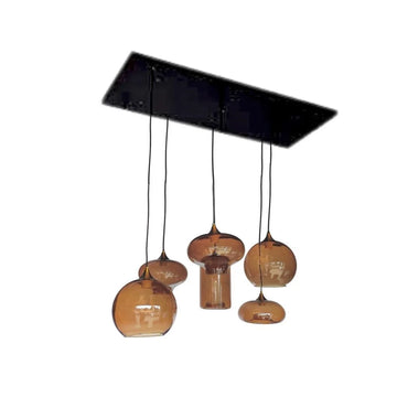 Hanglamp Stellar Smoke Glas Bruin 6 Lichts Mix