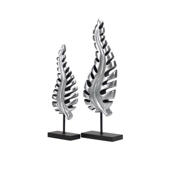 Ornament Twin Feather Zilver Set van 2