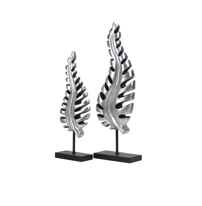 Ornament Twin Feather Zilver Set van 2