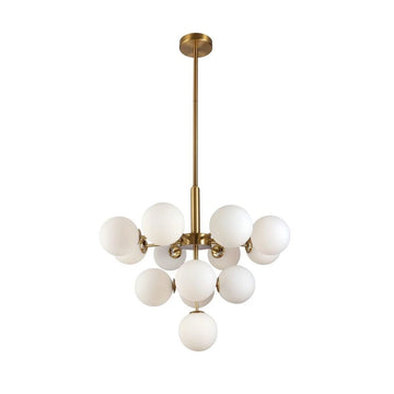 Hanglamp Bella Opaal Glas Goud 13 Lichts