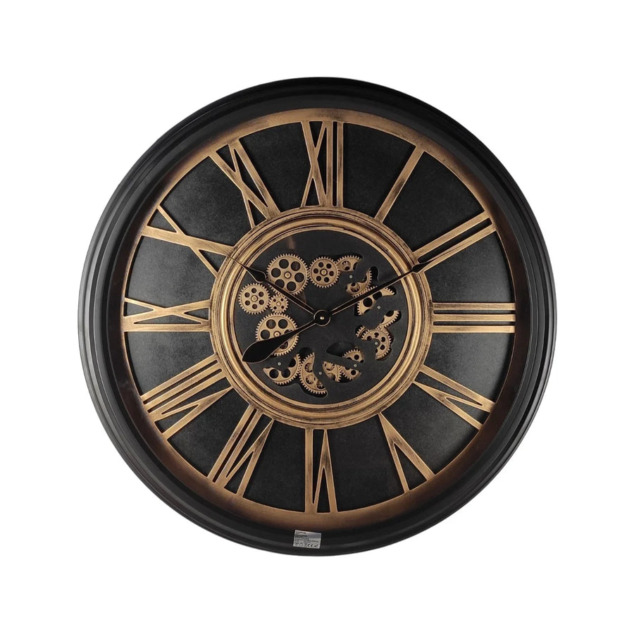 Wandklok Regal Zwart Goud