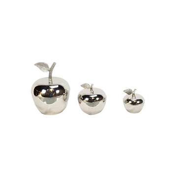 Luxe Appel Decoratie Set van 3 Zilver