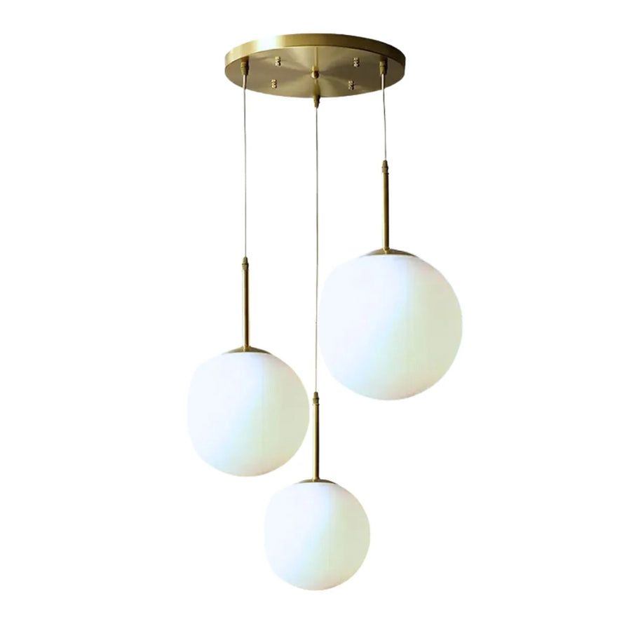 Hanglamp Lara Opaal Glas Goud 3 Lichts