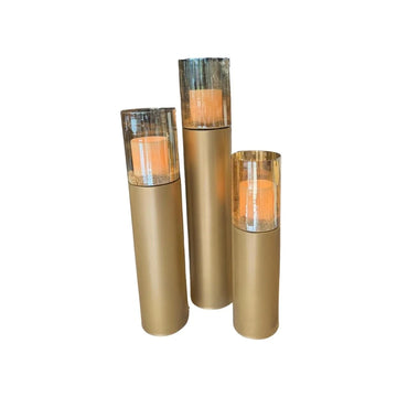 Luxe Windlicht Glaze Set van 3 Goud