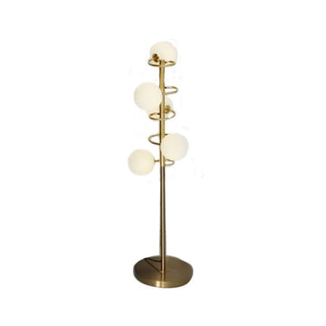 Vloerlamp Chloe Opaal Glas Goud 5 Lichts