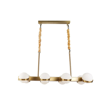 Hanglamp Revan Opaal Glas Goud 8 Lichts