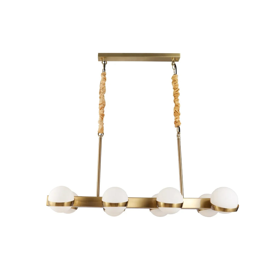 Hanglamp Revan Opaal Glas Goud 8 Lichts