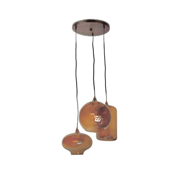 Hanglamp Stellar Smoke Glas Bruin 3 Lichts Mix