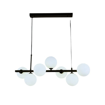 Hanglamp Beam Opaal Glas Zwart 7 Licht