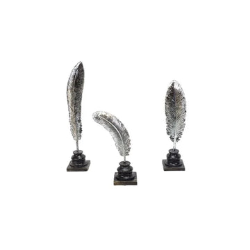 Ornament Veer Set van 3 Zilver