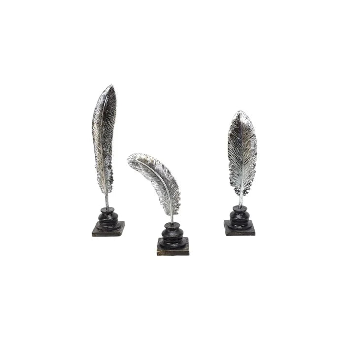 Ornament Veer Set van 3 Zilver