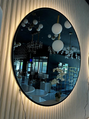 LED Spiegel Angel Zwart L