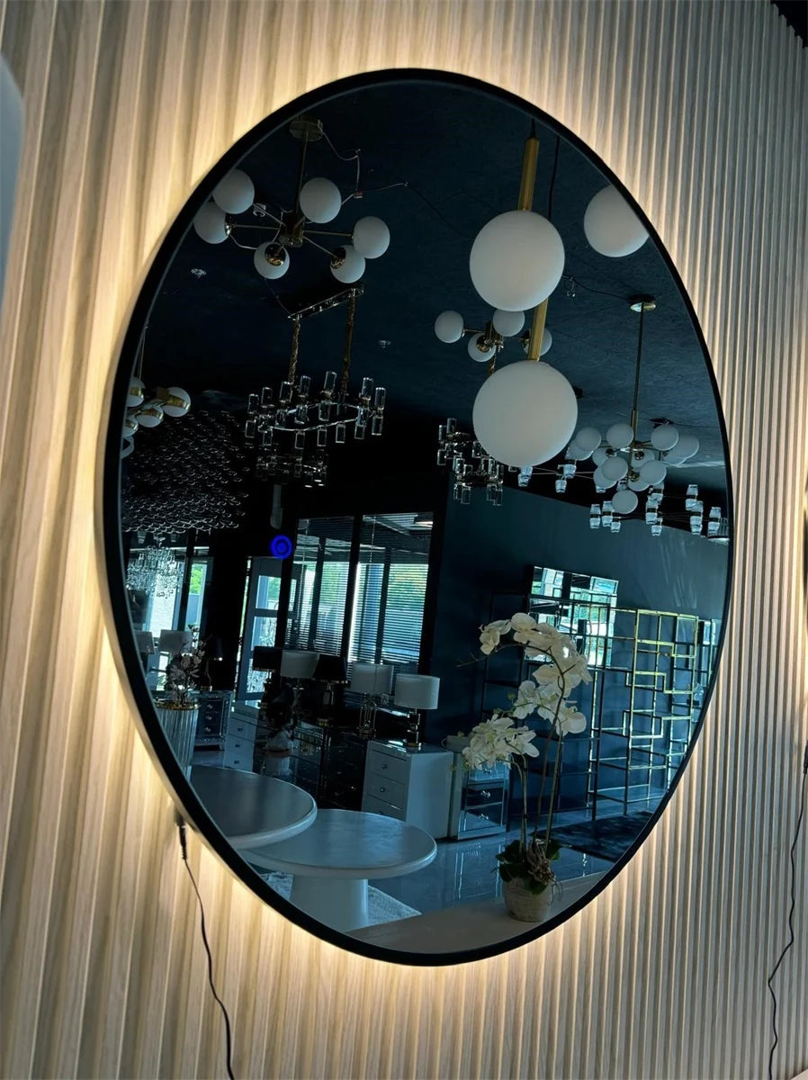 LED Spiegel Angel Zwart L