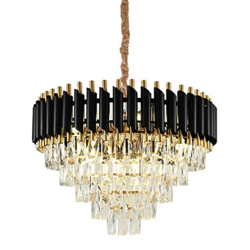 Hanglamp Odessa Rond Zwart L Goud