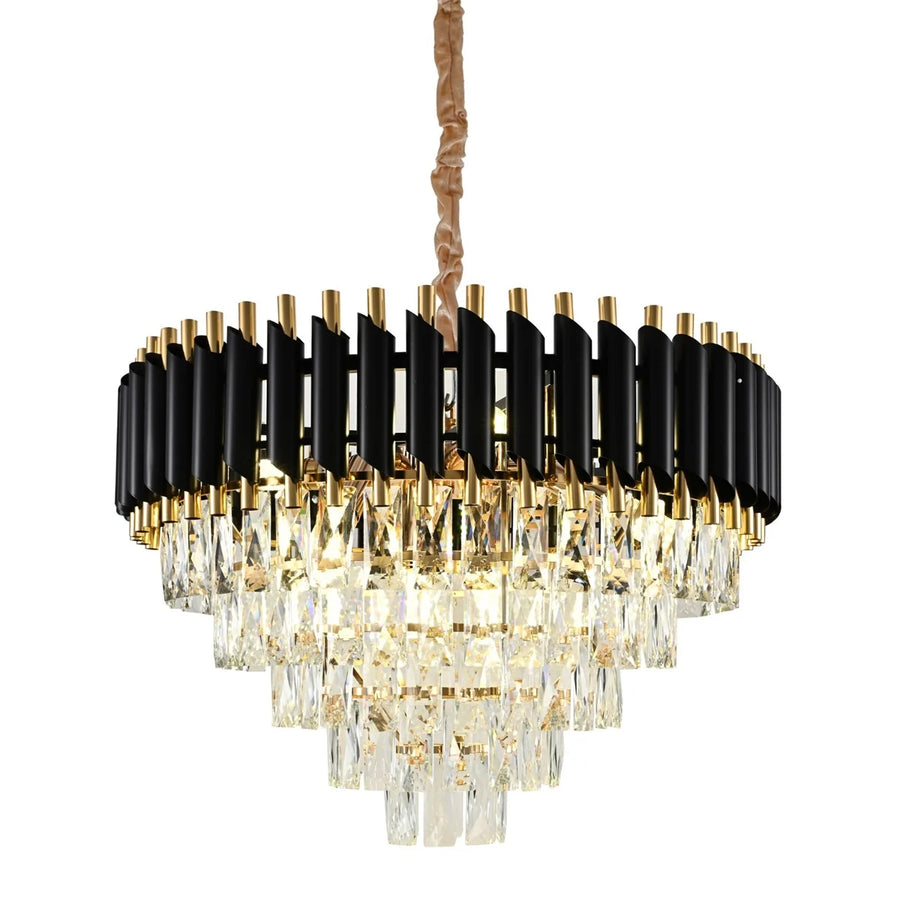 Hanglamp Odessa Rond Zwart L Goud