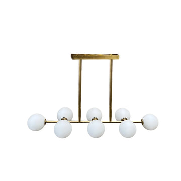 Hanglamp Leona Opaal Glas Goud  8 Lichts