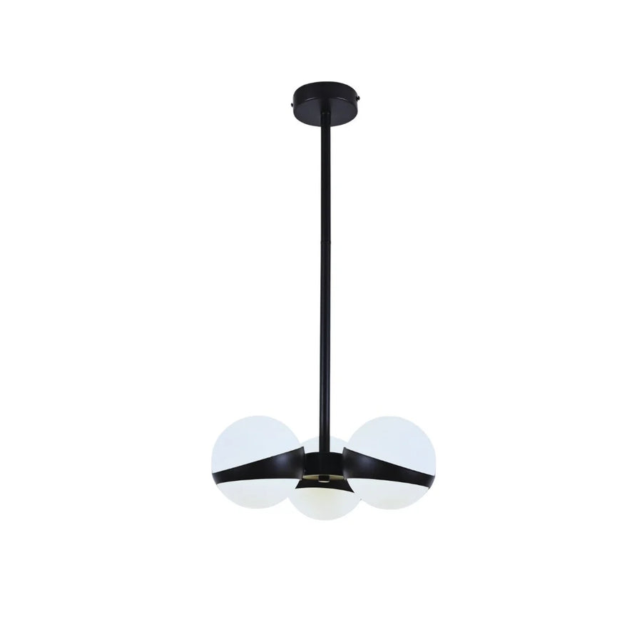 Hanglamp Fiona Opaal Glas Zwart 3 Lichts