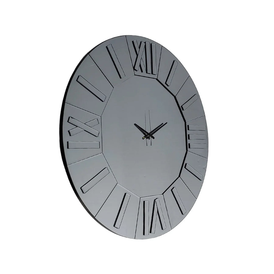 Spiegel Wandklok Elegance Grijs L