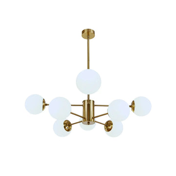 Hanglamp Chloe Opaal Glas Zwart 8 Lichts