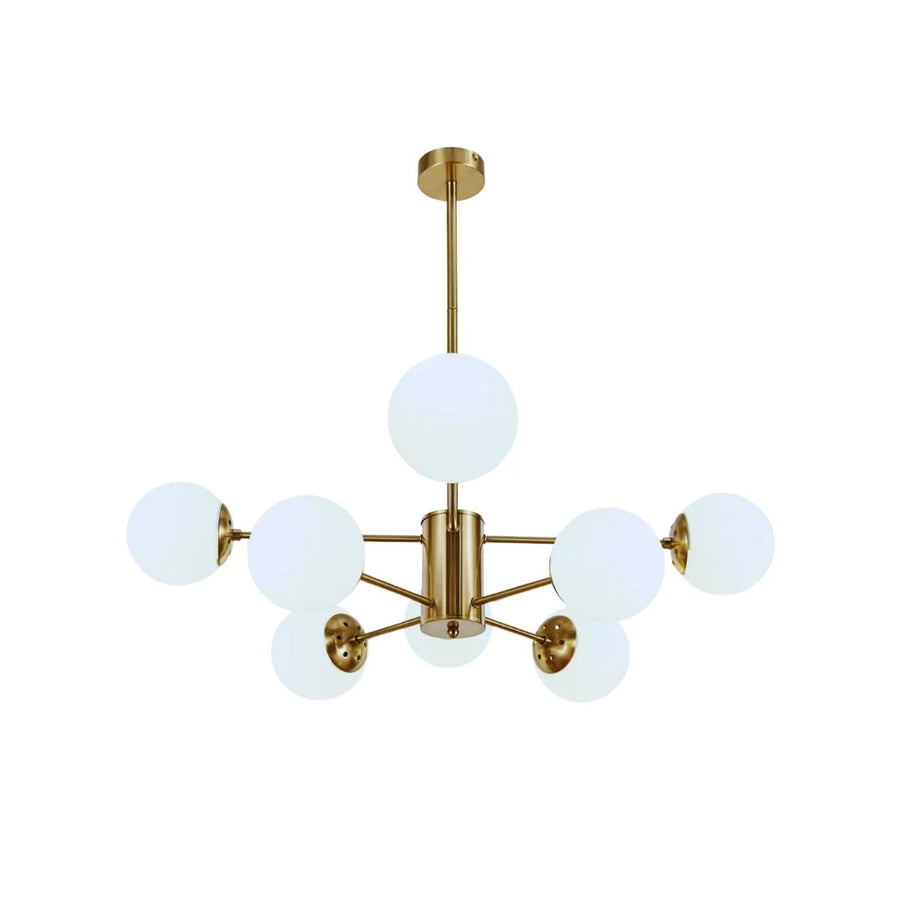 Hanglamp Chloe Opaal Glas Zwart 8 Lichts
