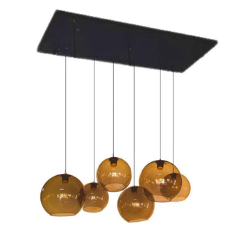 Hanglamp Stellar Smoke Glas Bruin 6 Lichts