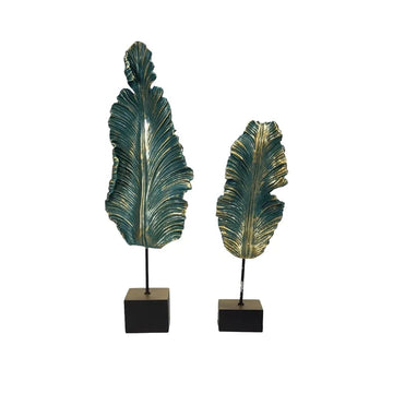 Ornament Blue Feather Set van 2