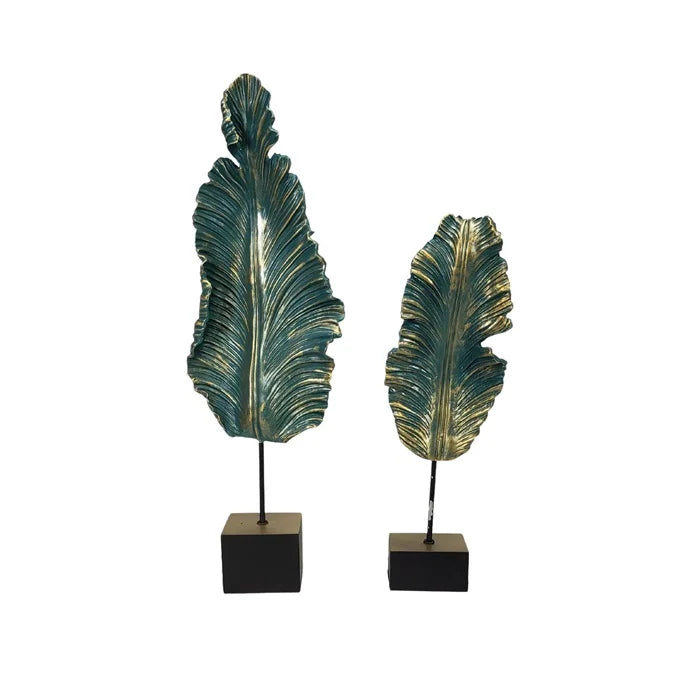 Ornament Blue Feather Set van 2
