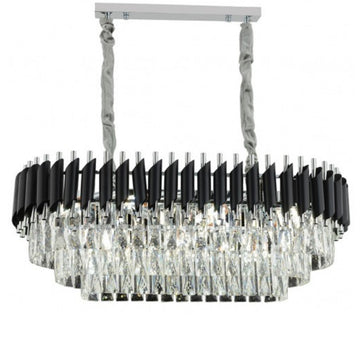 Hanglamp Odessa Ovaal Zwart Zilver