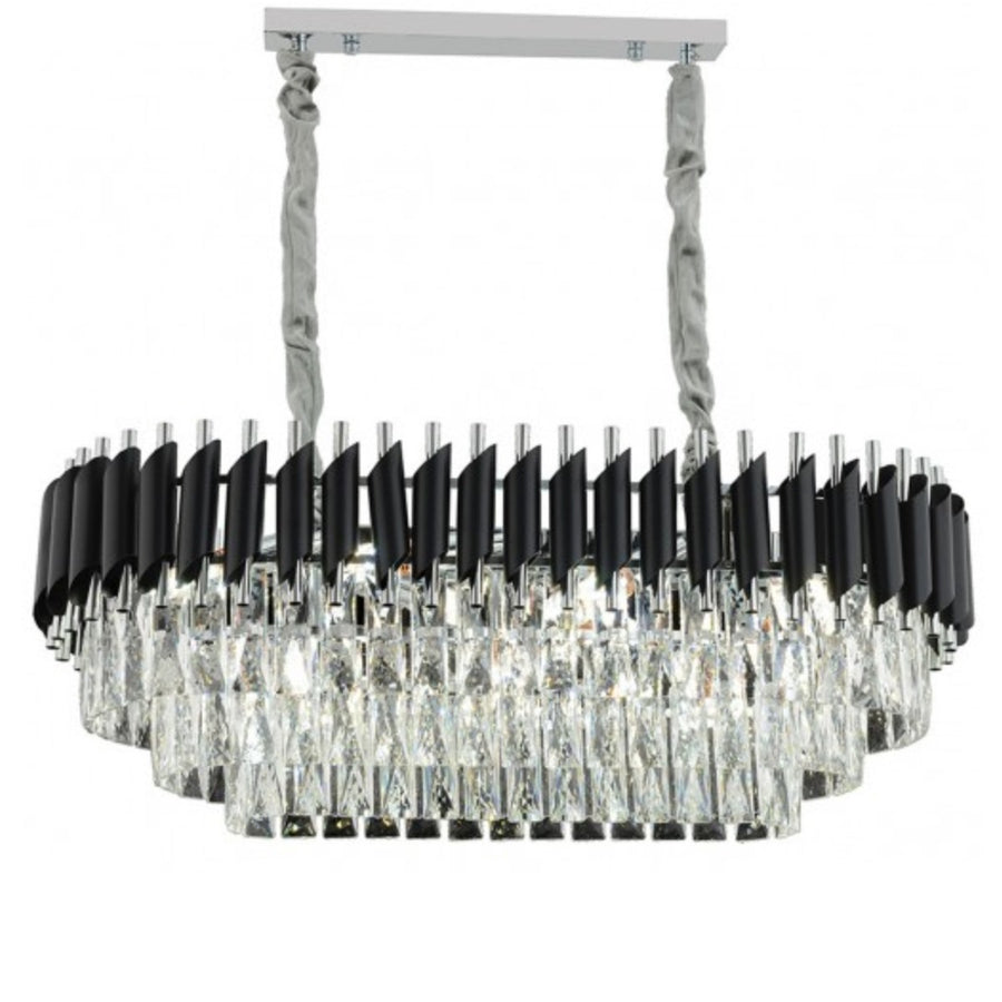 Hanglamp Odessa Ovaal Zwart Zilver