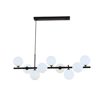 Hanglamp Beam Opaal Glas Zwart 8 Licht