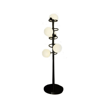 Vloerlamp Chloe Opaal Glas Zwart 5 Lichts