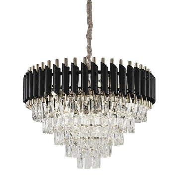 Hanglamp Odessa Rond Zwart Zilver L