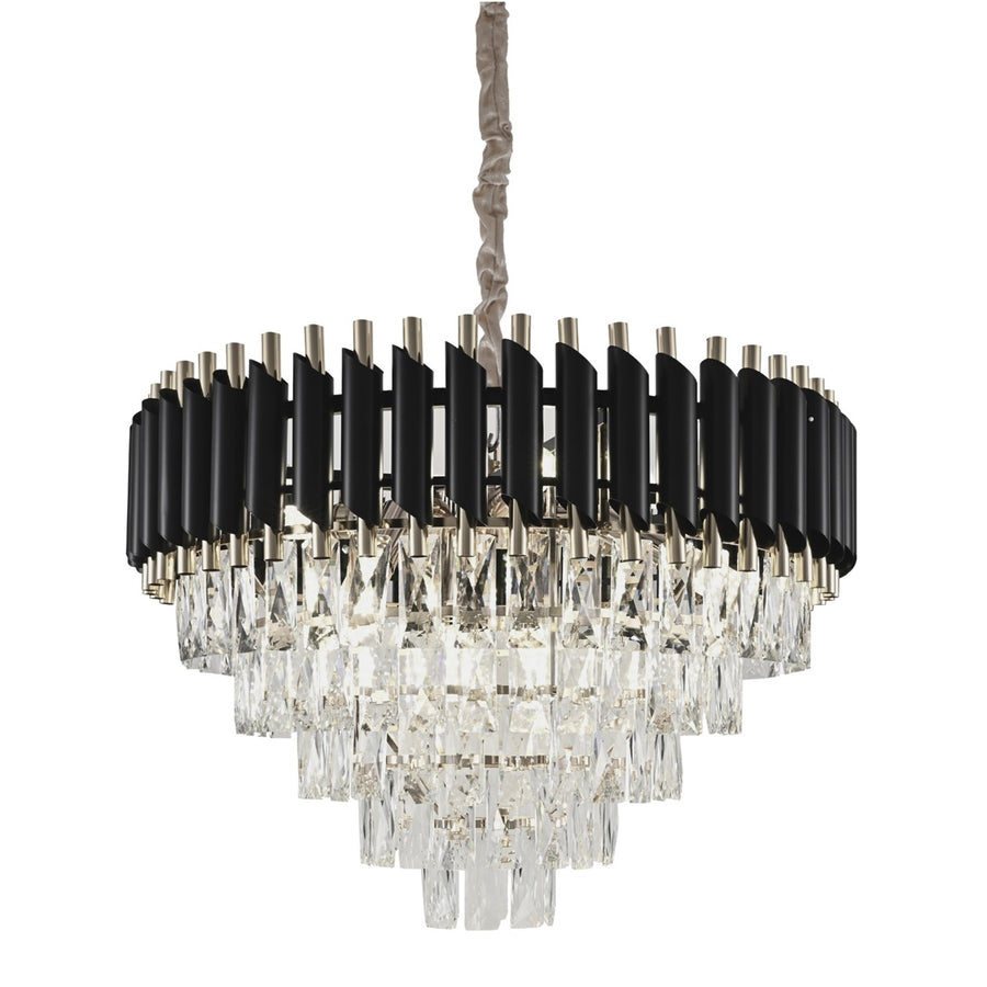 Hanglamp Odessa Rond Zwart Zilver L