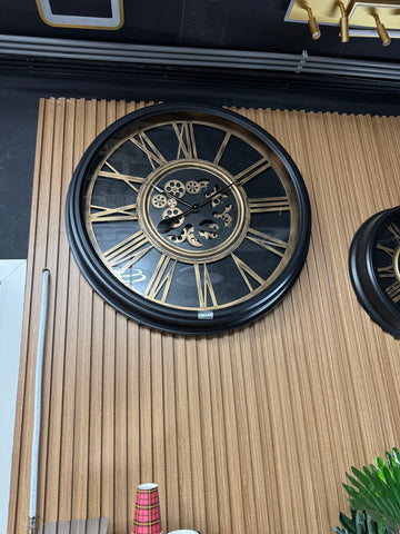 Wandklok Regal Zwart Goud