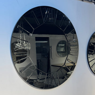 Spiegel Wandklok Elegance Grijs L