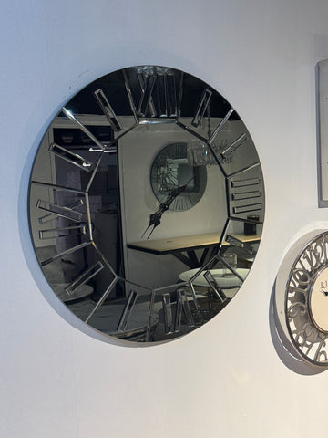 Spiegel Wandklok Elegance Grijs M